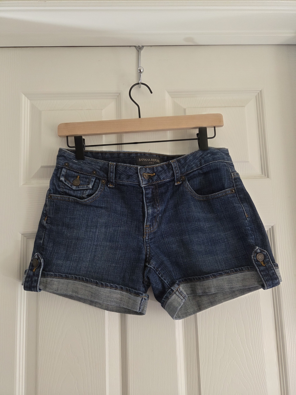 Banana Republic Dark Blue Denim Roll-Cuff Women's Shorts